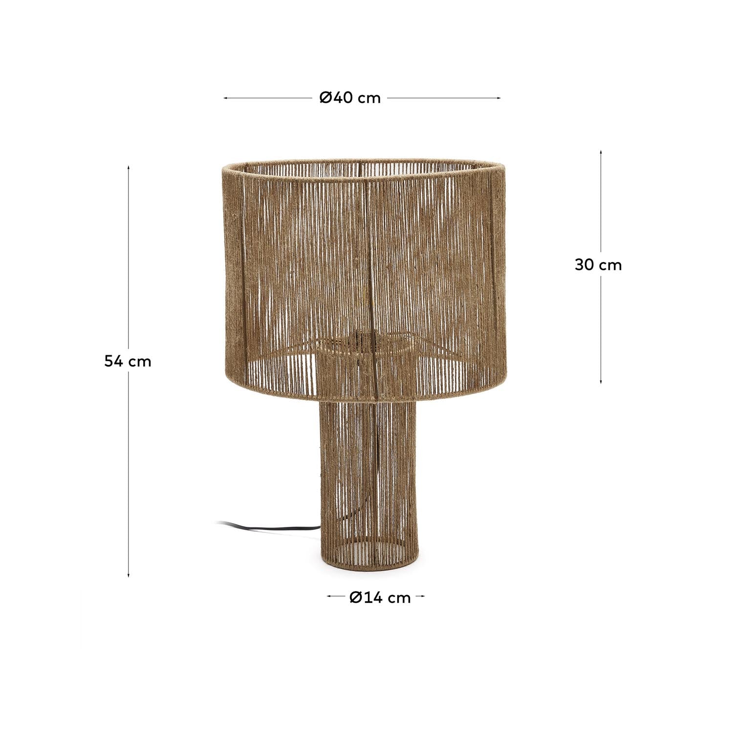 Die Pontos Tischlampe von Kave Home kombiniert Jute und Massivholz für ein stilvolles, warmes Ambiente in jedem Raum.