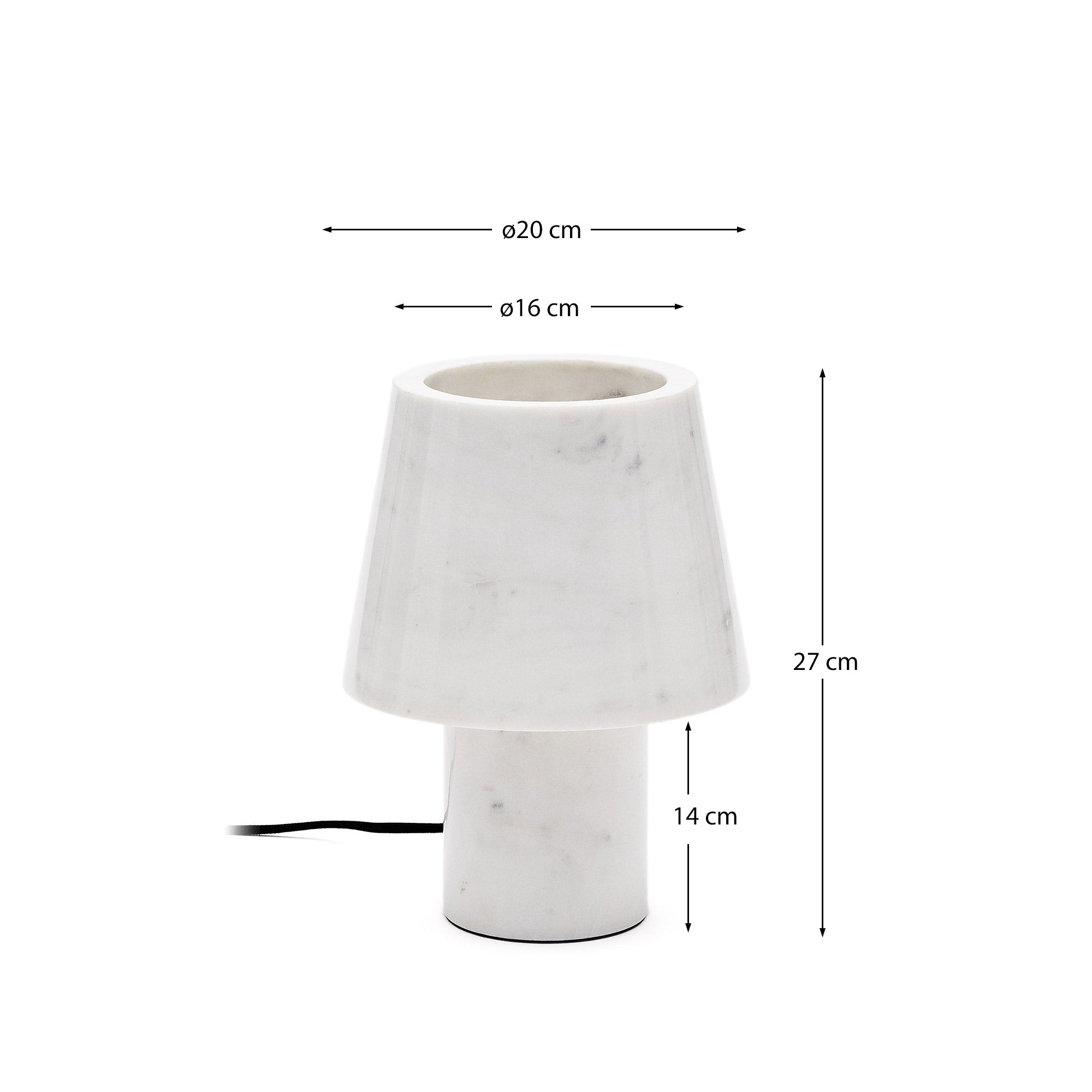 Die Alaro Tischlampe aus weißem Marmor von Kave Home bietet stilvolle Beleuchtung und modernes Design für jeden Wohnraum.