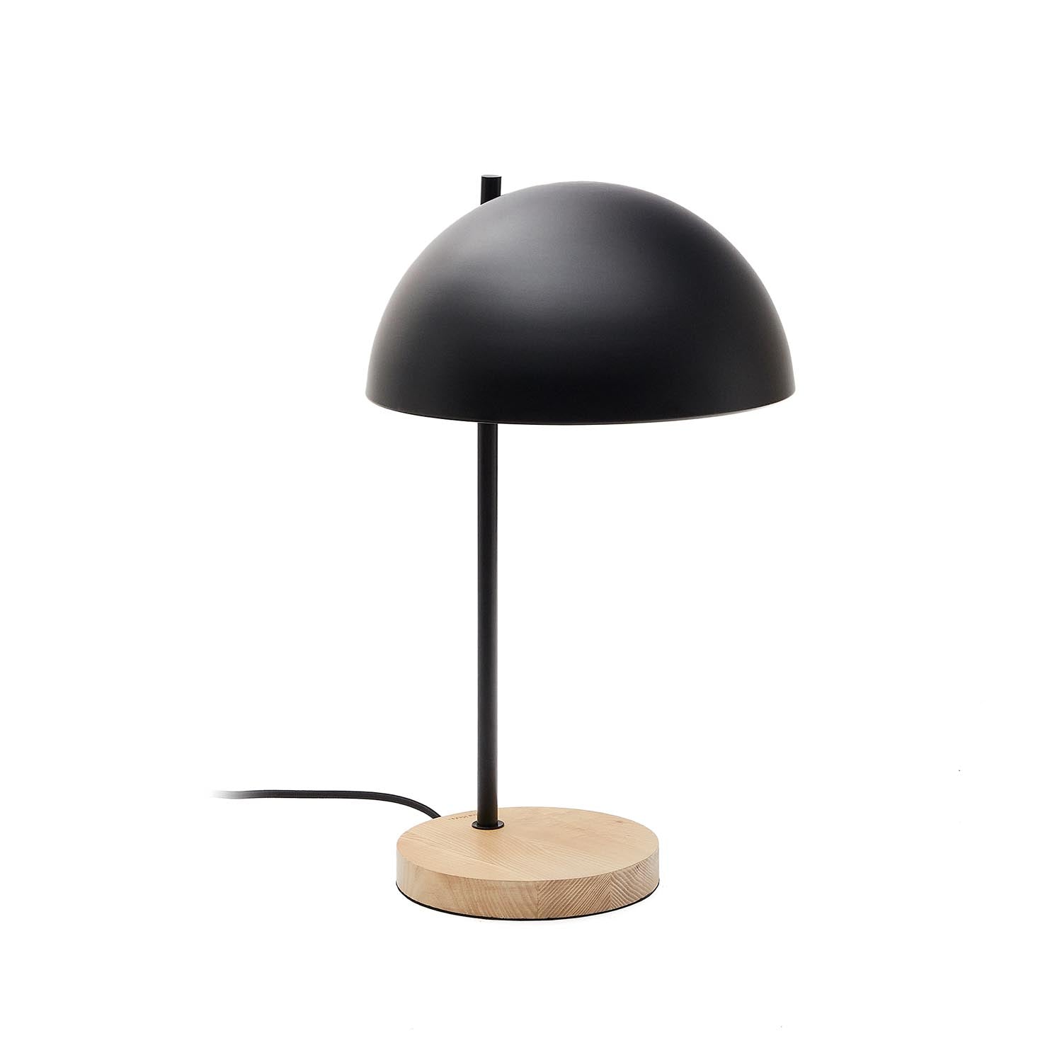 Catlar Tischlampe aus Eschenholz und Metall mit schwarzem Lackfinish