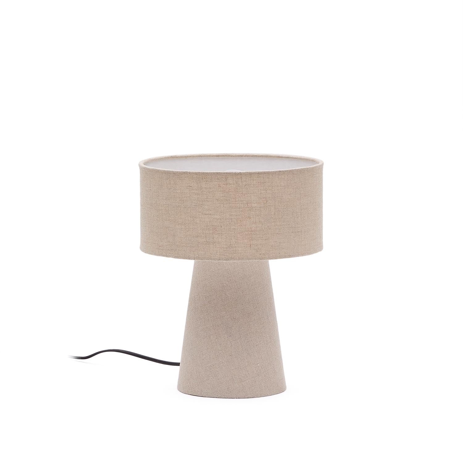 Algaida Tischlampe aus grauem Stoff in Beige präsentiert im Onlineshop von KAQTU Design AG. Tischleuchte ist von Kave Home