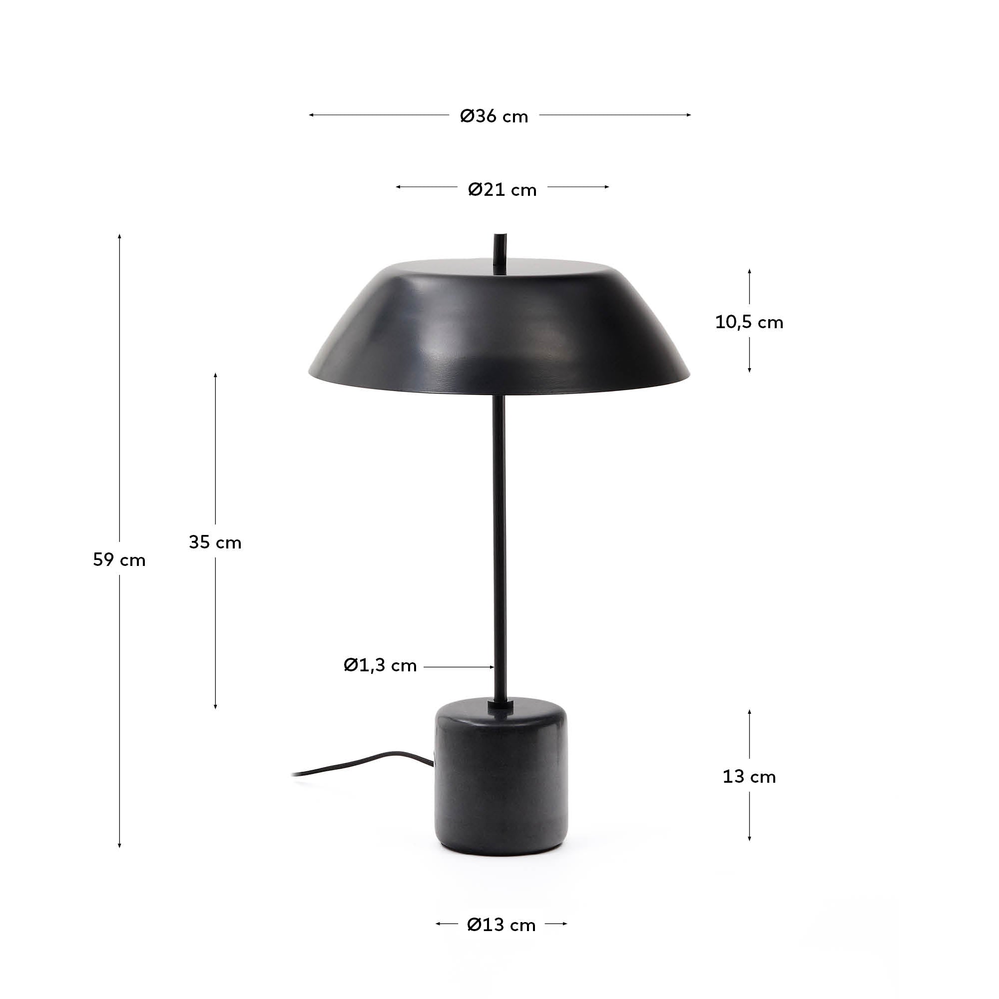 Elegante Tischleuchte Sayra aus schwarzem Marmor und Metall, ideal für moderne Räume und stilvolle Beleuchtung. Ein Must-Have für Ihr Zuhause!