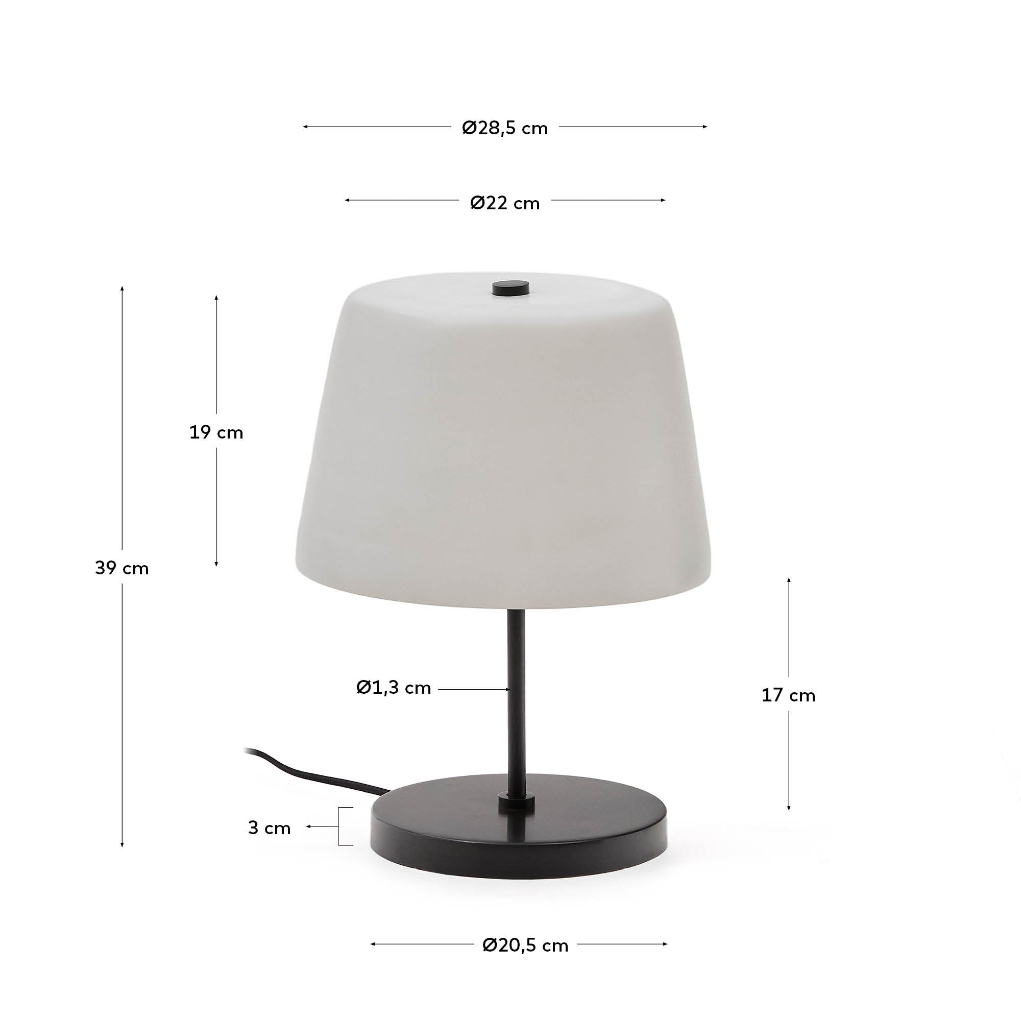 Tischleuchte Nefar von Kave Home: Elegante Kombination aus satiniertem Milchglas und Zink, perfekt für eine warme Atmosphäre in jedem Zuhause.