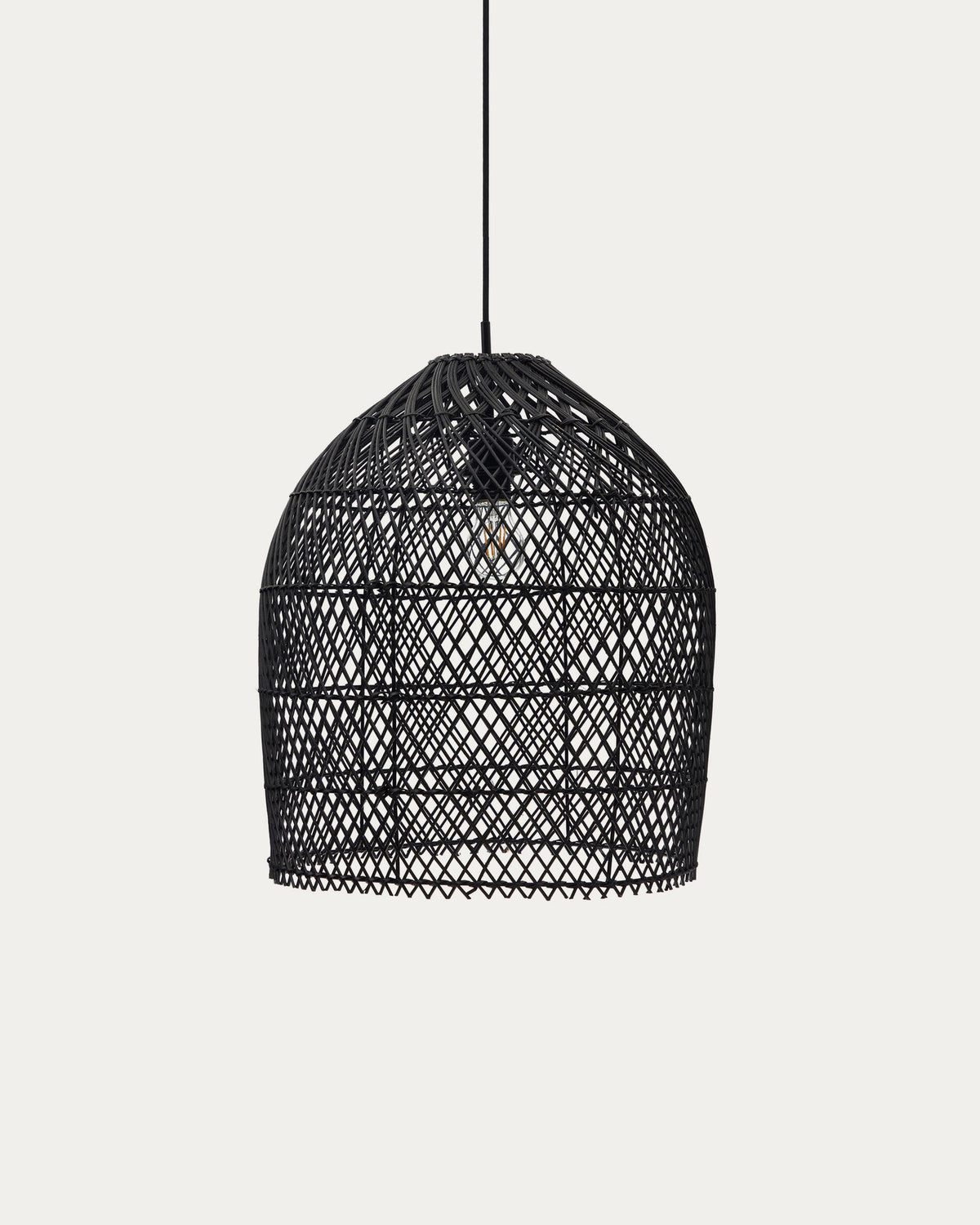 Abat-jour Domitila pour suspension en rotin finition noire Ø 44 cm