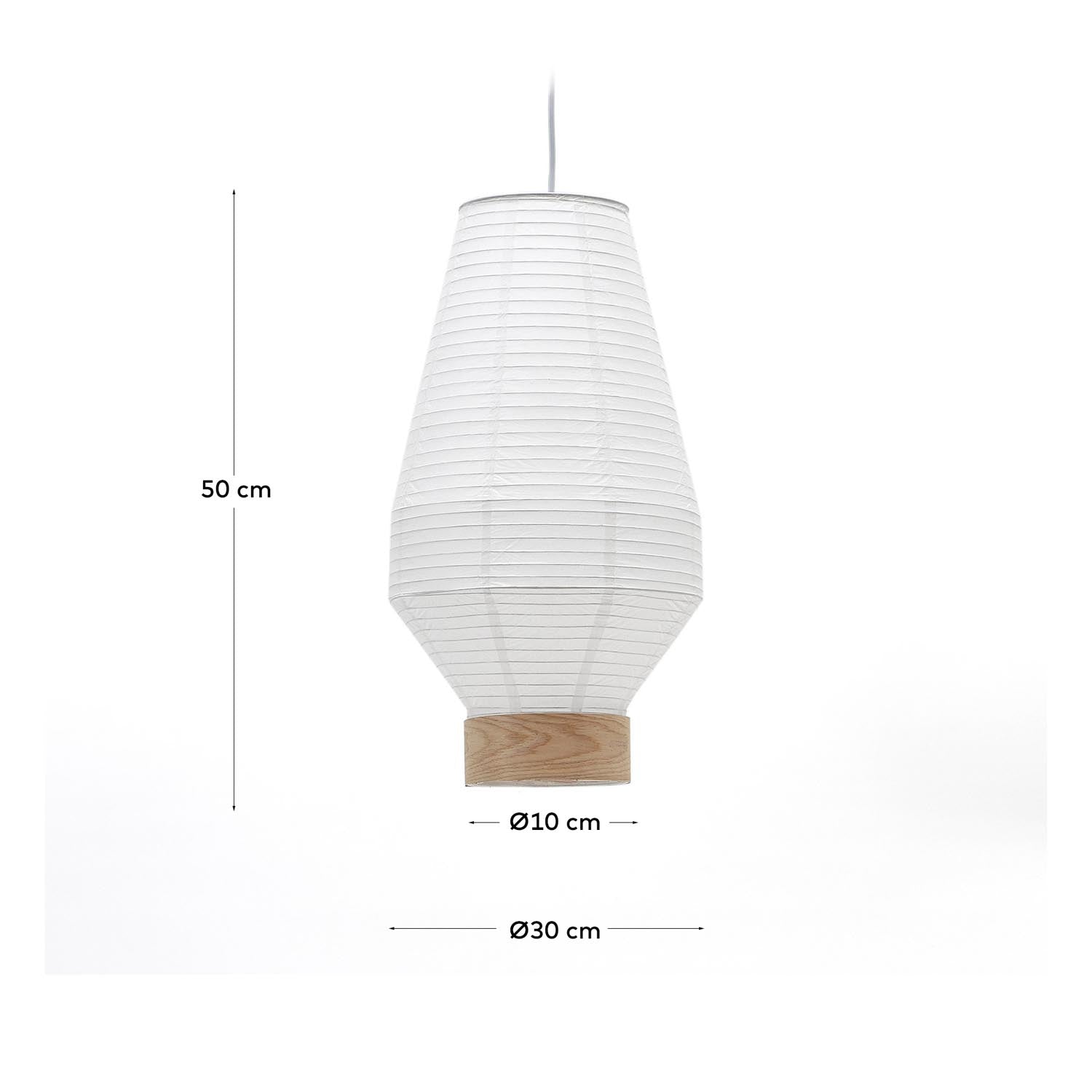 Hila Lampenschirm: Eleganter Schirm aus Papier und Eichenfurnier, Ø 30 cm, für stilvolle Beleuchtung in jedem Raum.