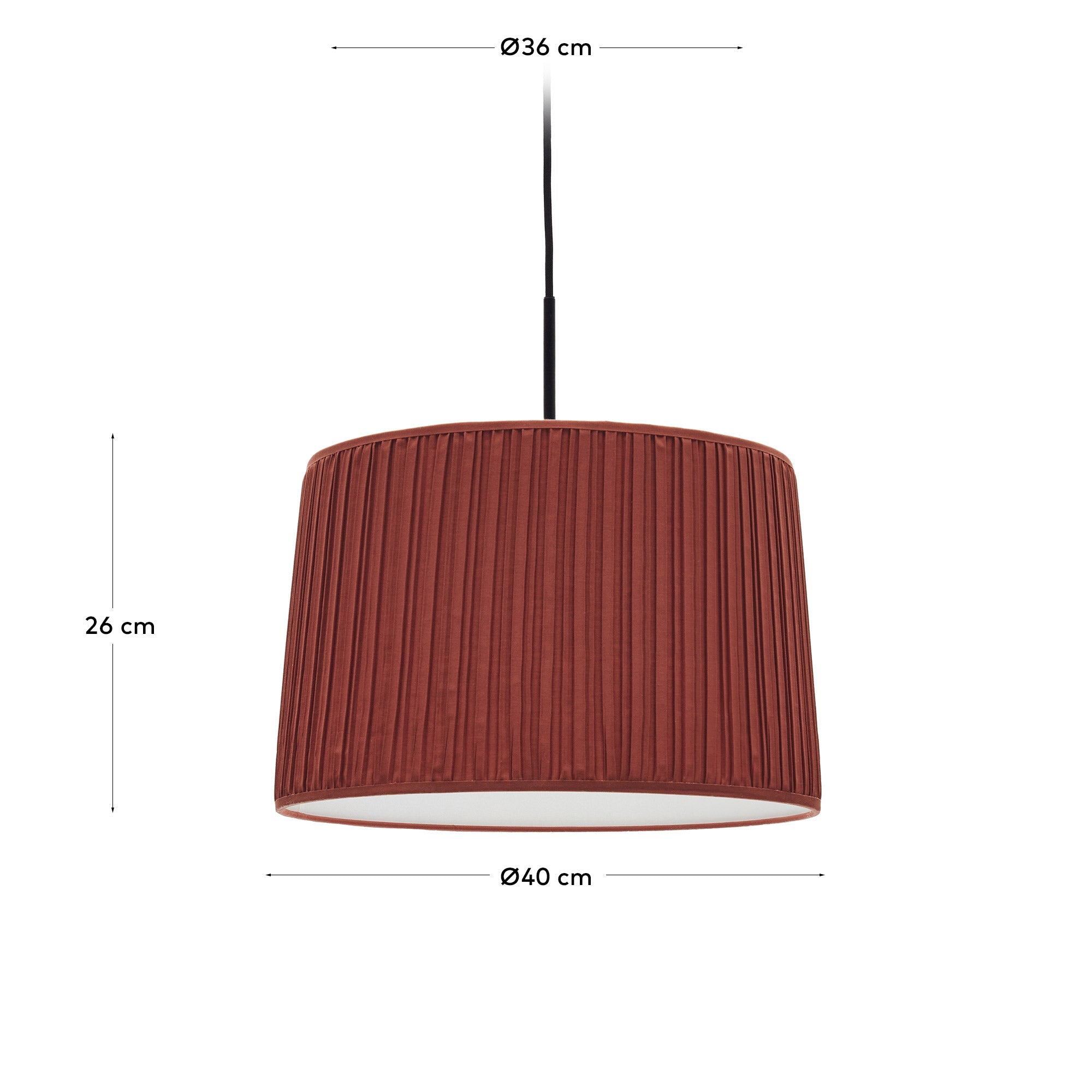 Moderner Lampenschirm aus Terrakotta, Ø 40 cm, von Kave Home. Perfekt für stilvolle Deckenleuchten und warmes Ambiente.