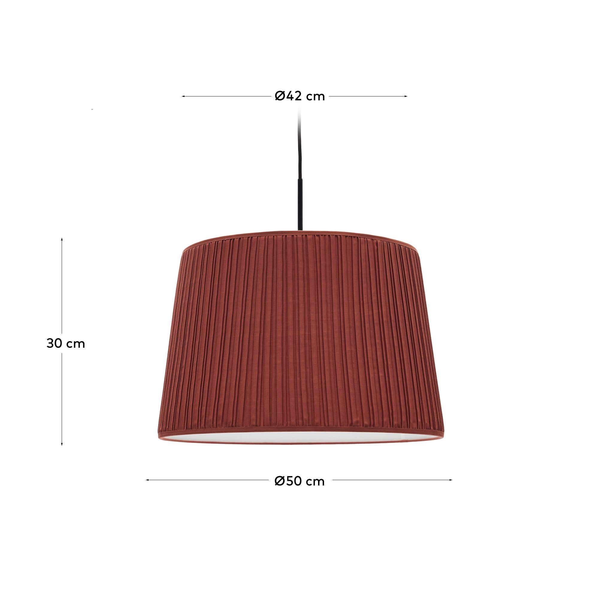 Eleganter Terrakotta-Lampenschirm von Kave Home, Ø 50 cm, ideal für moderne Deckenleuchten und stilvolle Wohnräume.