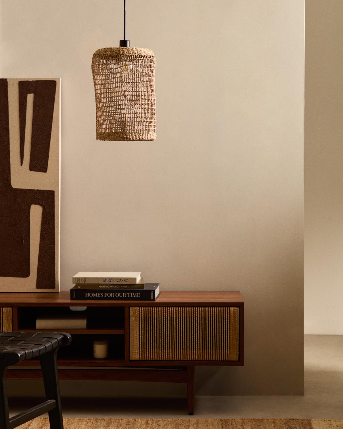 Laiar Schirm für Deckenlampe aus Rattan mit naturfarbenem Finish Ø 27 cm in Natur präsentiert im Onlineshop von KAQTU Design AG. Lampenschirm ist von Kave Home