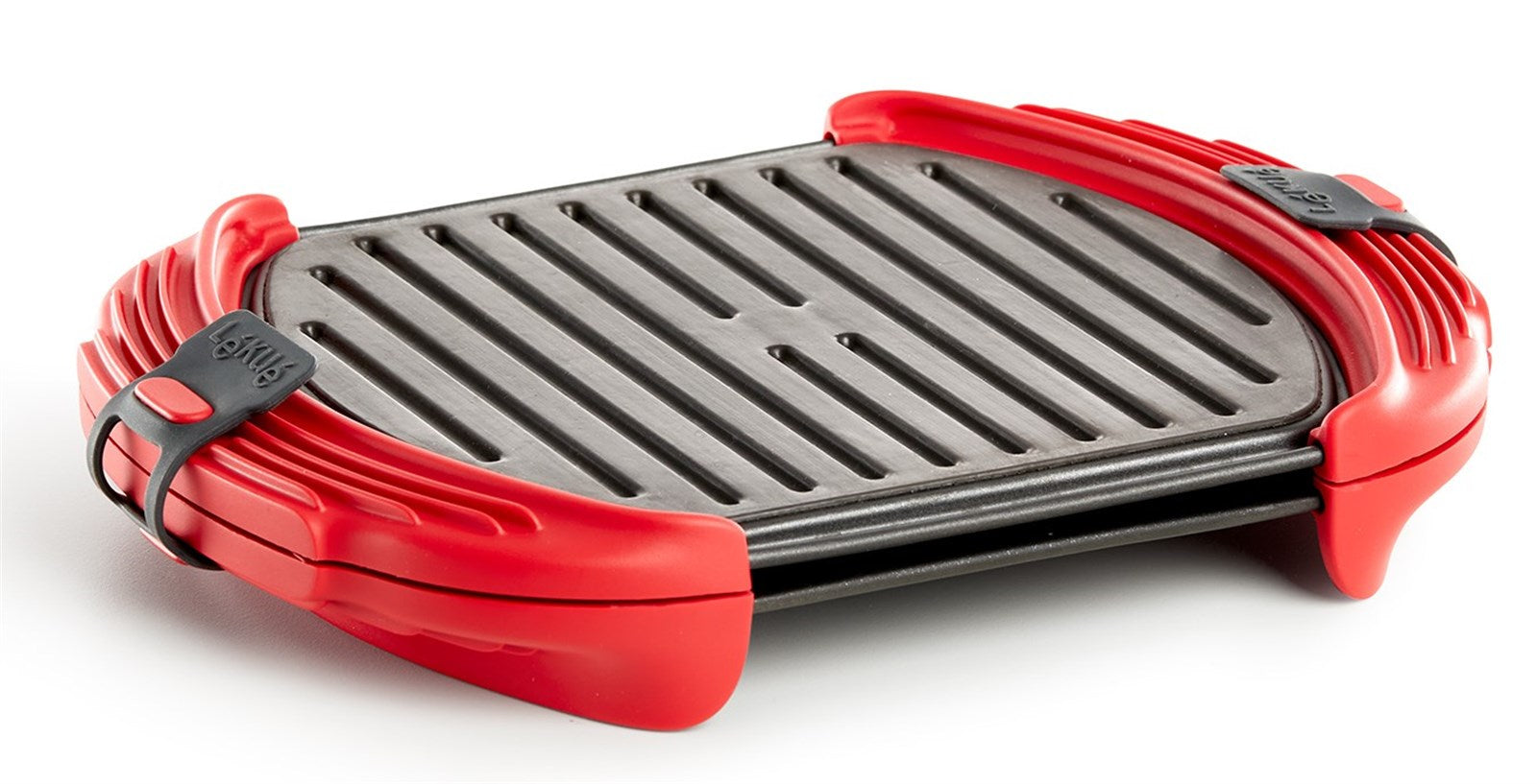 Microwave Grill XL in Schwarz/Rot präsentiert im Onlineshop von KAQTU Design AG. Küchenhelfer ist von Lékué