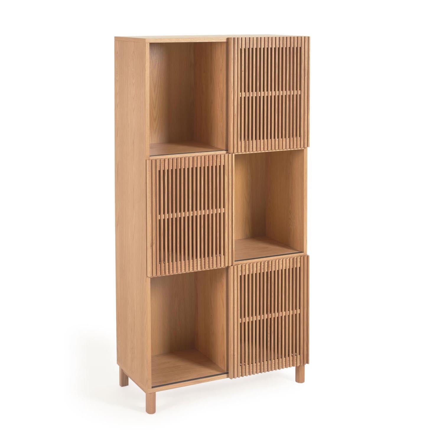 Regal Beyla aus Furnier und Massivholz aus Eiche 84,5 x 170 cm FSC 100%