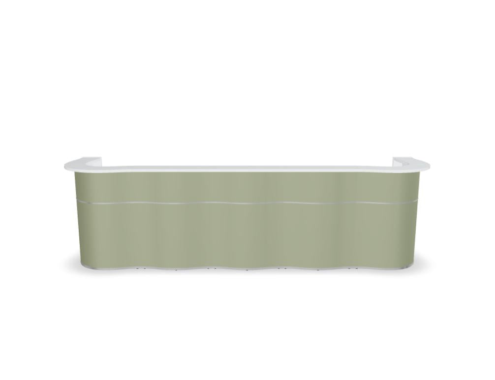 Wave LUV25 - Empfangstheke mit organischer Front in Weiss Pastell präsentiert im Onlineshop von KAQTU Design AG. Empfangsdesk ist von Mdd