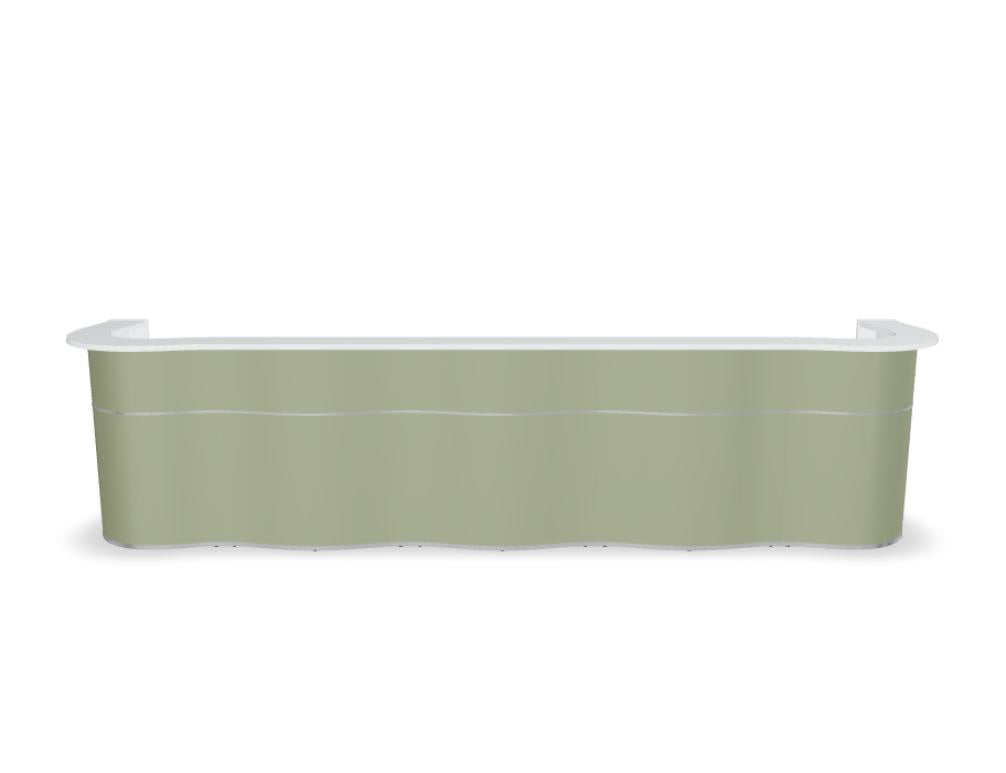 Wave LUV26 - Empfangstheke mit organischer Front in Weiss Pastell präsentiert im Onlineshop von KAQTU Design AG. Empfangsdesk ist von Mdd