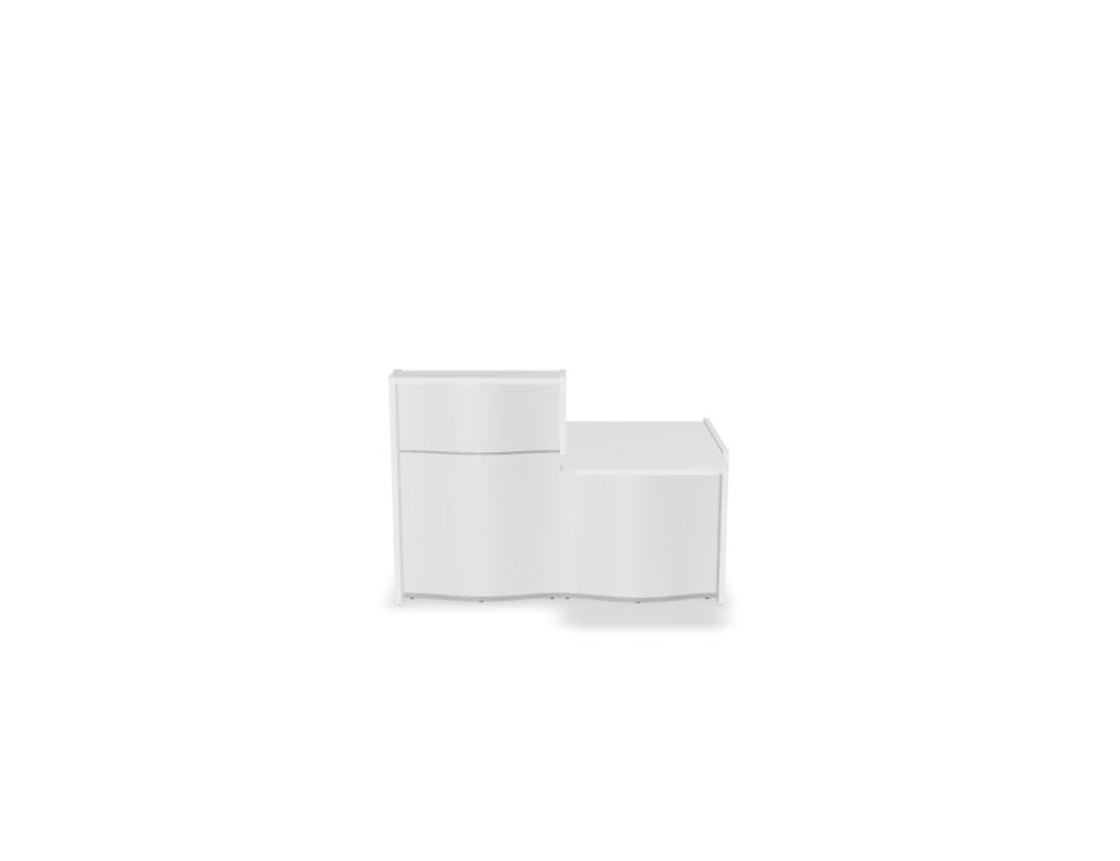 Wave LUV271L - Empfangstheke mit organischer Front in Weiss Pastell präsentiert im Onlineshop von KAQTU Design AG. Empfangsdesk ist von Mdd