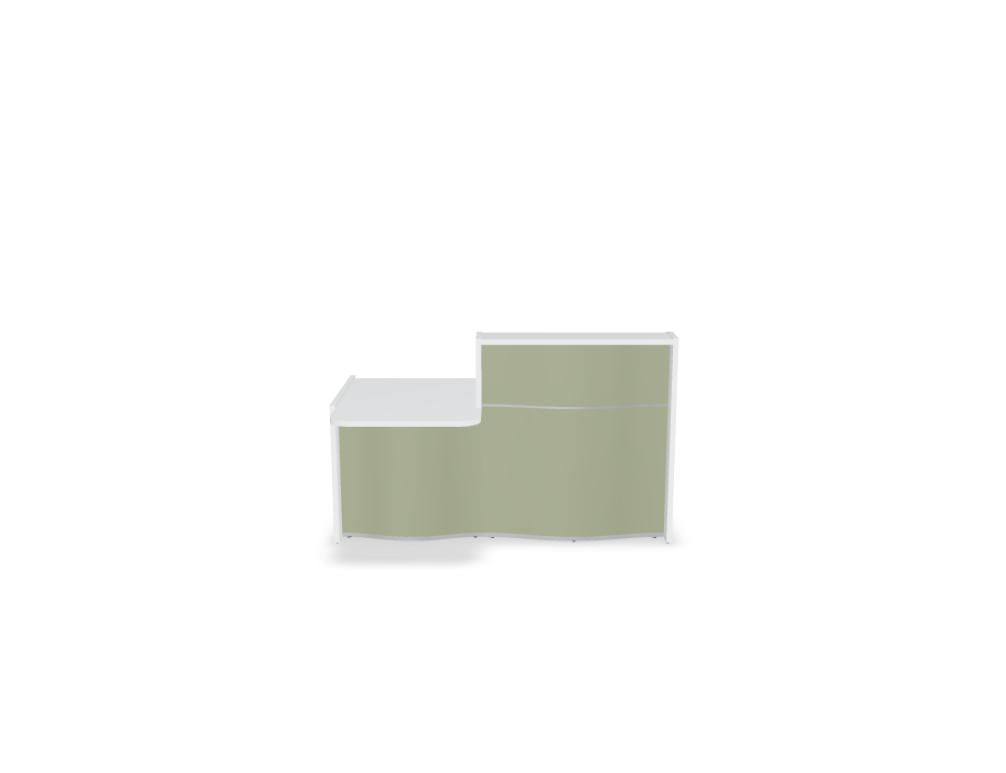 Wave LUV281P - Empfangstheke mit organischer Front in Weiss Pastell präsentiert im Onlineshop von KAQTU Design AG. Empfangsdesk ist von Mdd
