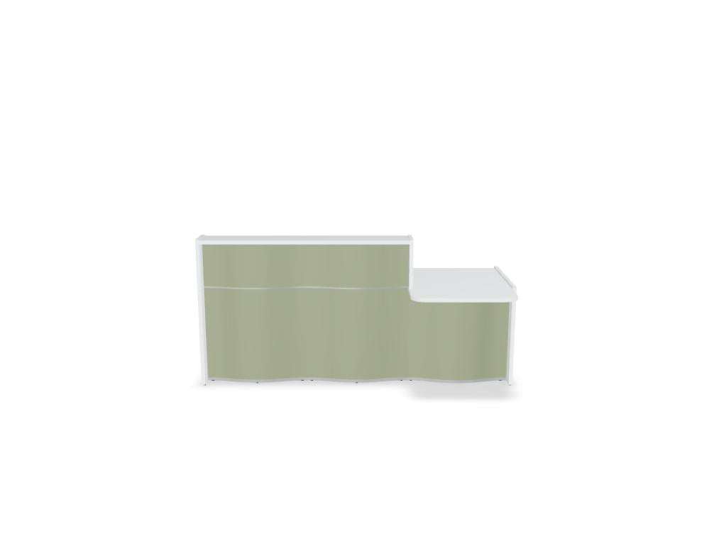Wave LUV291L - Empfangstheke mit organischer Front in Weiss Pastell präsentiert im Onlineshop von KAQTU Design AG. Empfangsdesk ist von Mdd