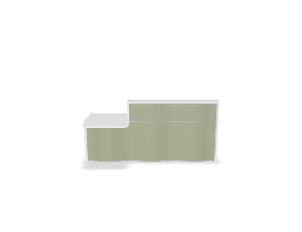 Wave LUV291P - Empfangstheke mit organischer Front in Weiss Pastell präsentiert im Onlineshop von KAQTU Design AG. Empfangsdesk ist von Mdd