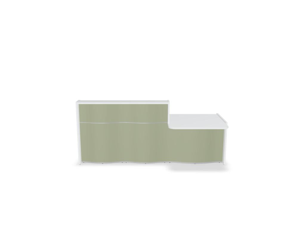 Wave LUV29L - Empfangstheke mit organischer Front in Weiss Pastell präsentiert im Onlineshop von KAQTU Design AG. Empfangsdesk ist von Mdd