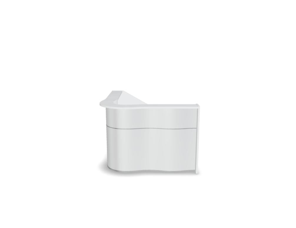 Wave LUV37 - Empfangstheke mit organischer Front in Weiss Pastell präsentiert im Onlineshop von KAQTU Design AG. Empfangsdesk ist von Mdd