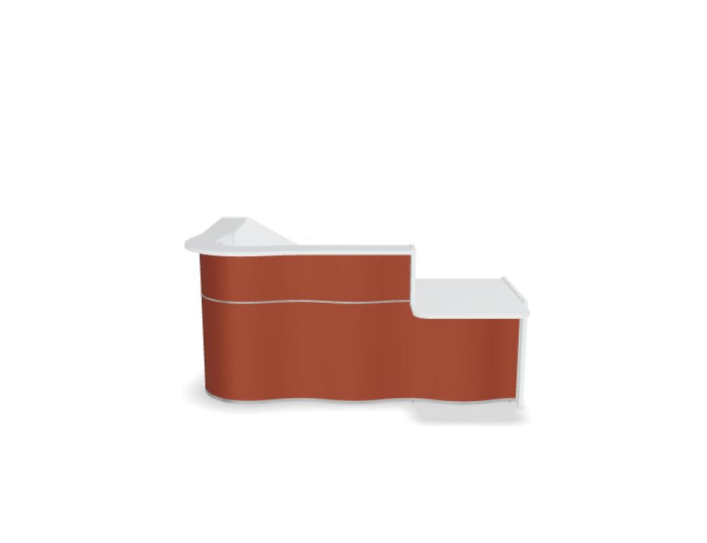 Wave LUV381L - Empfangstheke mit organischer Front in Weiss Pastell präsentiert im Onlineshop von KAQTU Design AG. Empfangsdesk ist von Mdd