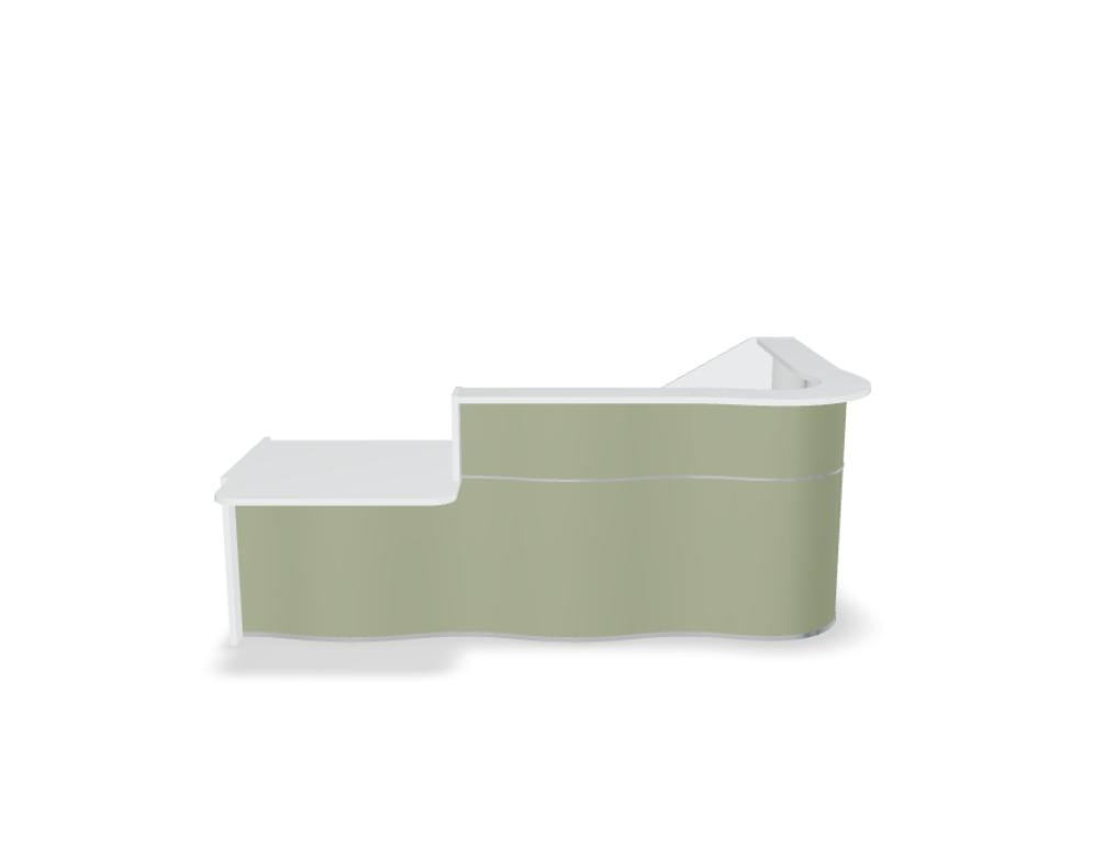 Wave LUV39P - Empfangstheke mit organischer Front in Weiss Pastell präsentiert im Onlineshop von KAQTU Design AG. Empfangsdesk ist von Mdd
