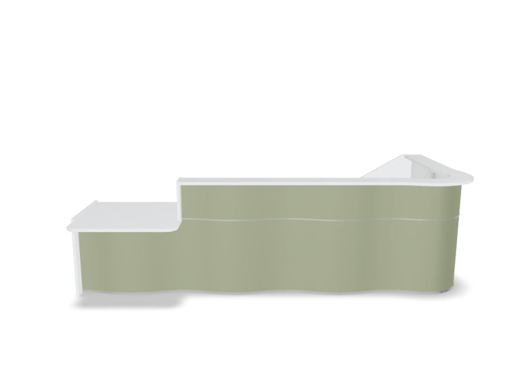 Wave LUV46P - Empfangstheke mit organischer Front in Weiss Pastell präsentiert im Onlineshop von KAQTU Design AG. Empfangsdesk ist von Mdd