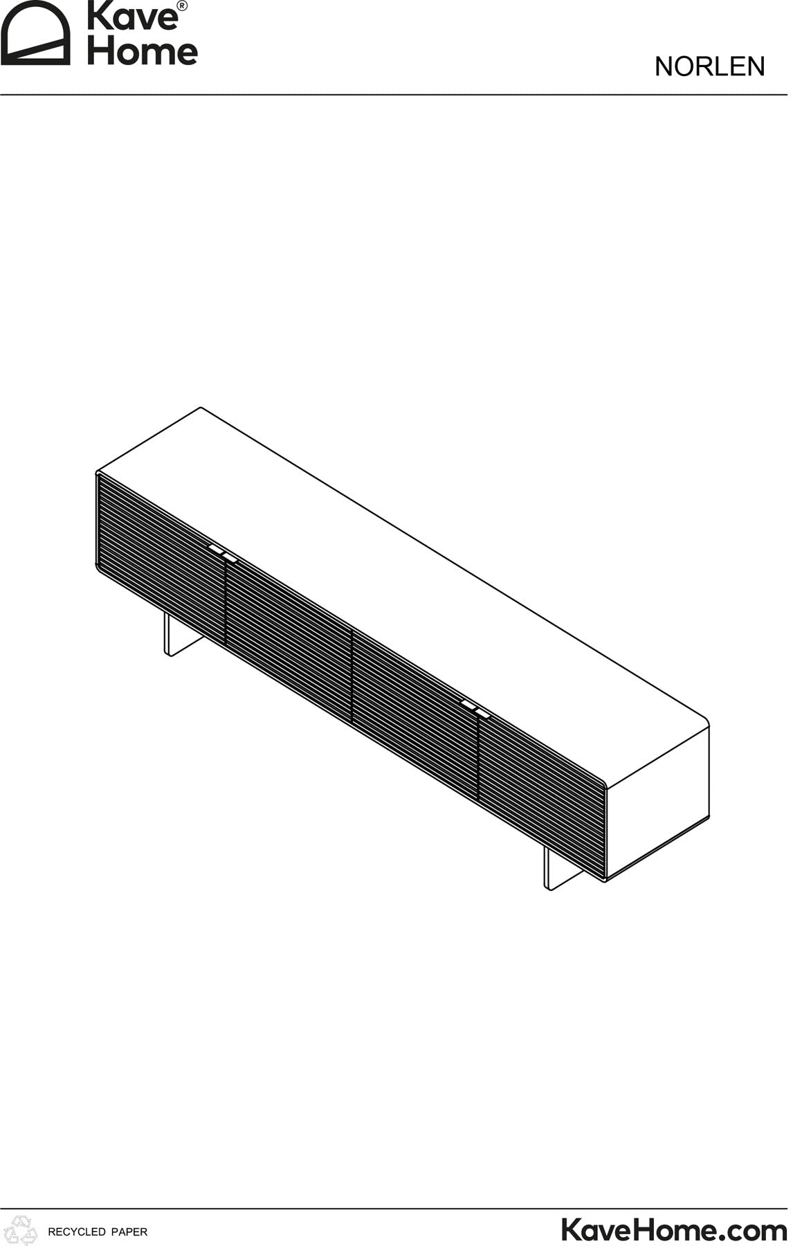 TV-Möbel Norlen mit 4 Türen in Nussbaumfurnier FSC Mix Credit 200 x 46 cm in Dunkelbraun präsentiert im Onlineshop von KAQTU Design AG. TV-Möbel ist von Kave Home