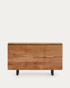 3-türiges Sideboard Uxue aus massivem Akazienholz mit gebleichtem Finish 150 x 88 cm