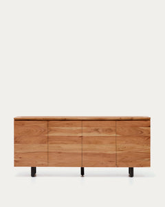 4-türiges Sideboard Uxue aus massivem Akazienholz mit gebleichtem Finish 200 x 88 cm