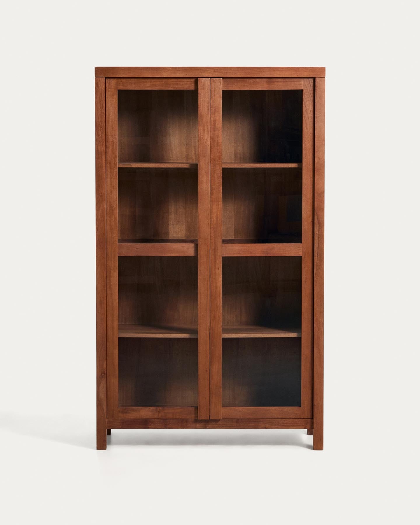 Vitrine Norani aus massivem Akazienholz und Akazienfurnier 110 x 185 cm in Braun präsentiert im Onlineshop von KAQTU Design AG. Vitrine ist von Kave Home