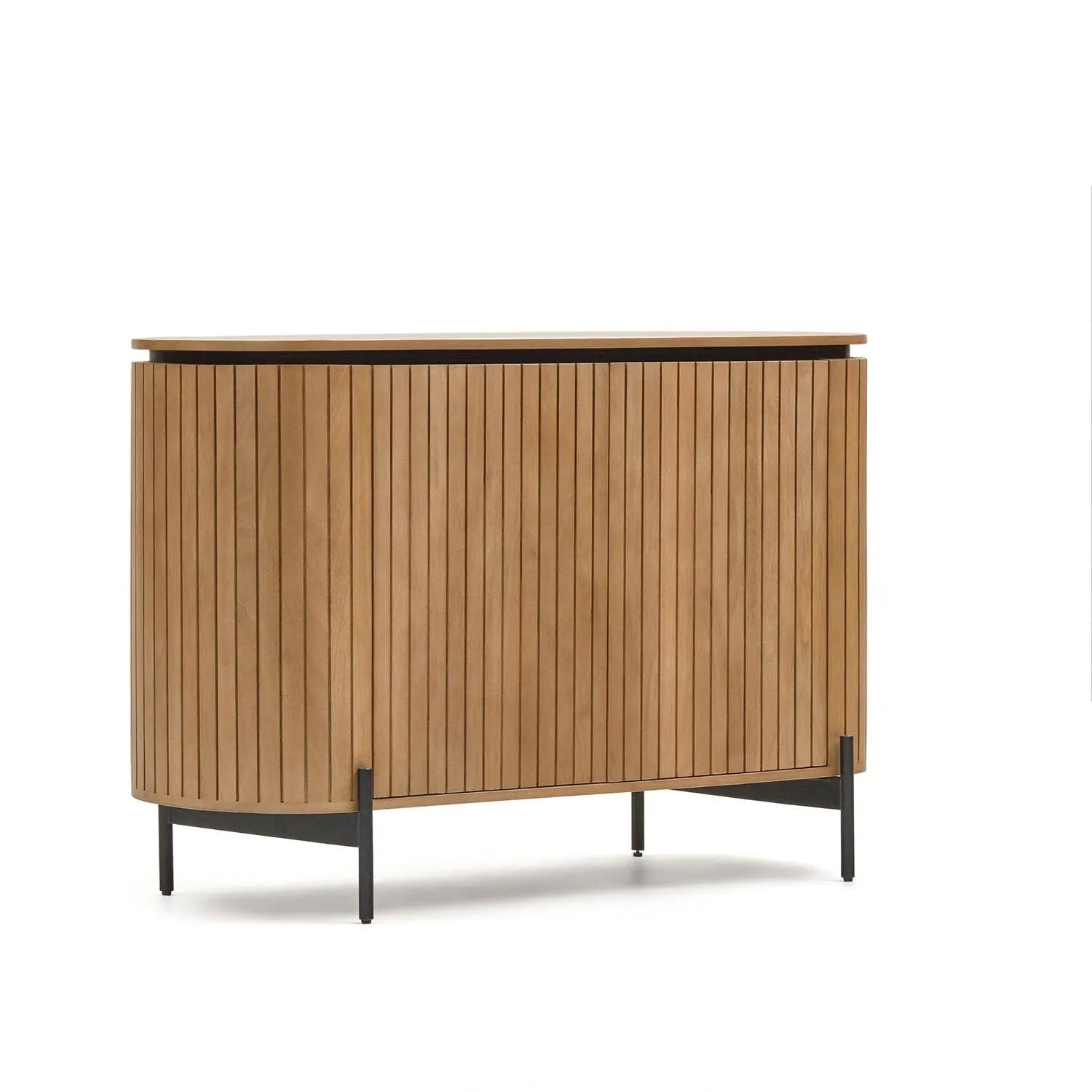 Licia Highboard 2 Türen aus massivem Mangoholz und schwarz lackiertem Metall 120 x 80 cm in Natur präsentiert im Onlineshop von KAQTU Design AG. Sideboard ist von Kave Home