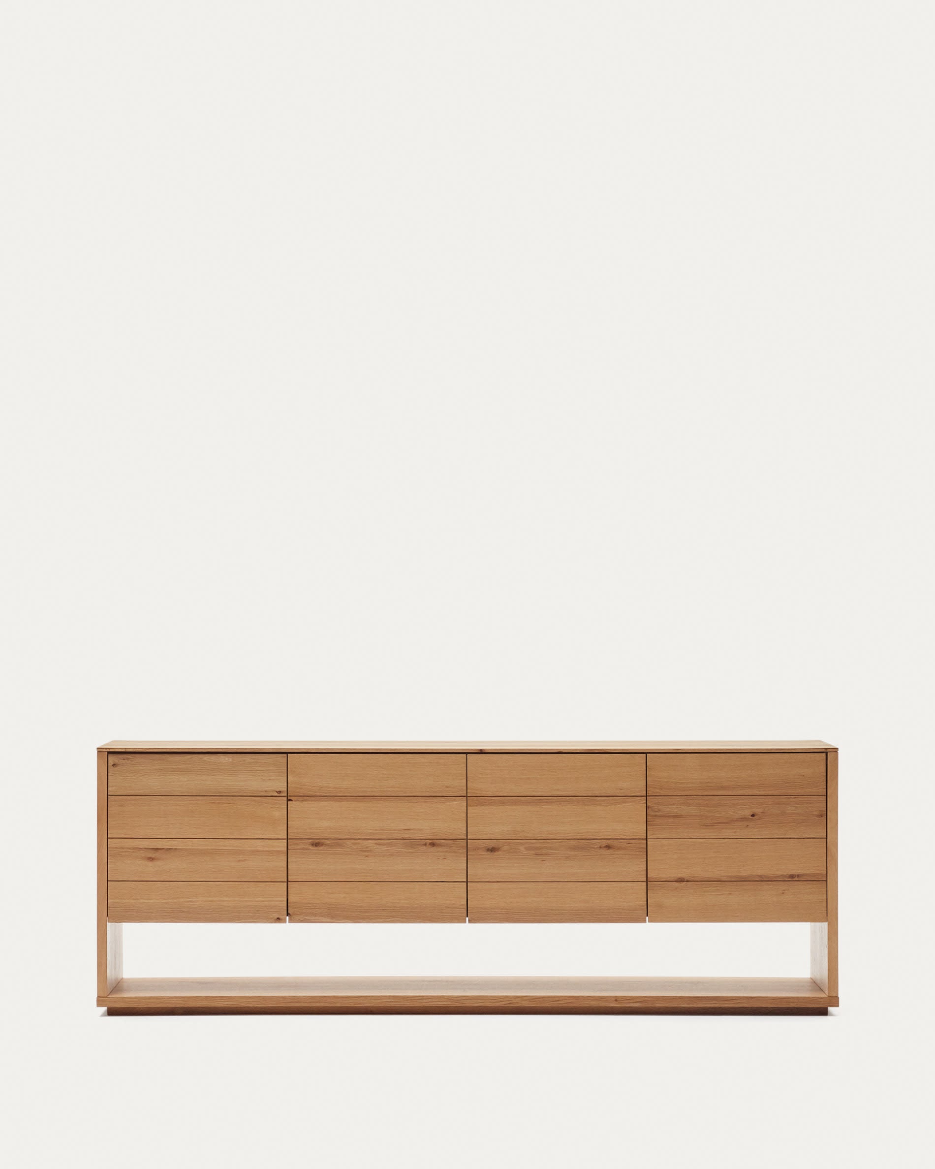 3D-Modell des Alguema Sideboards: 4 Türen, Eichenfurnier, 200x74 cm, elegantes Design, AR-kompatibel.