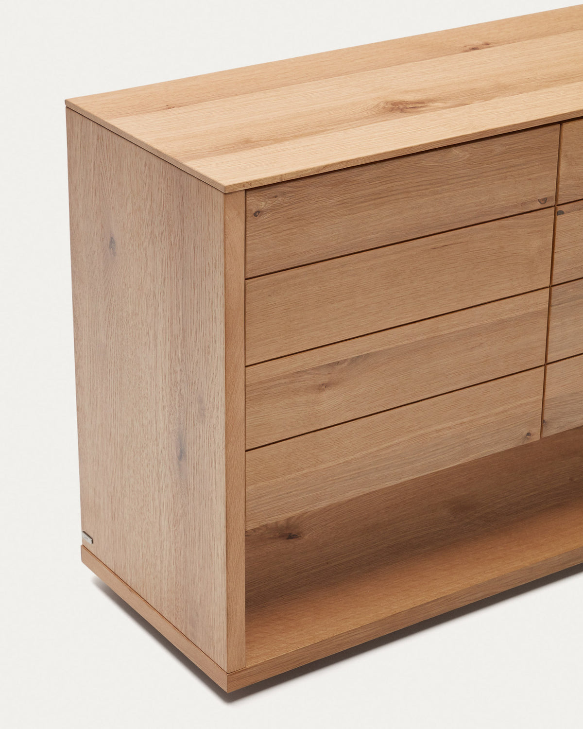 Alguema Sideboard 4 Türen mit Eichenfurnier und natürlichem Finish 200 x 74 cm in Natur präsentiert im Onlineshop von KAQTU Design AG. Sideboard ist von Kave Home