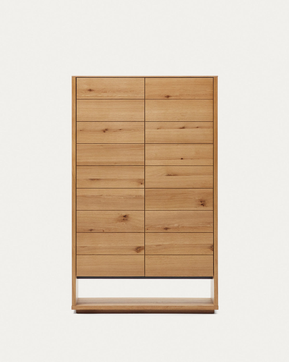 Highboard Alguema 2 Türen aus Eichenfurnier mit natürlichem Finish 100 x 163,5 cm in Natur präsentiert im Onlineshop von KAQTU Design AG. High-Sideboard ist von Kave Home