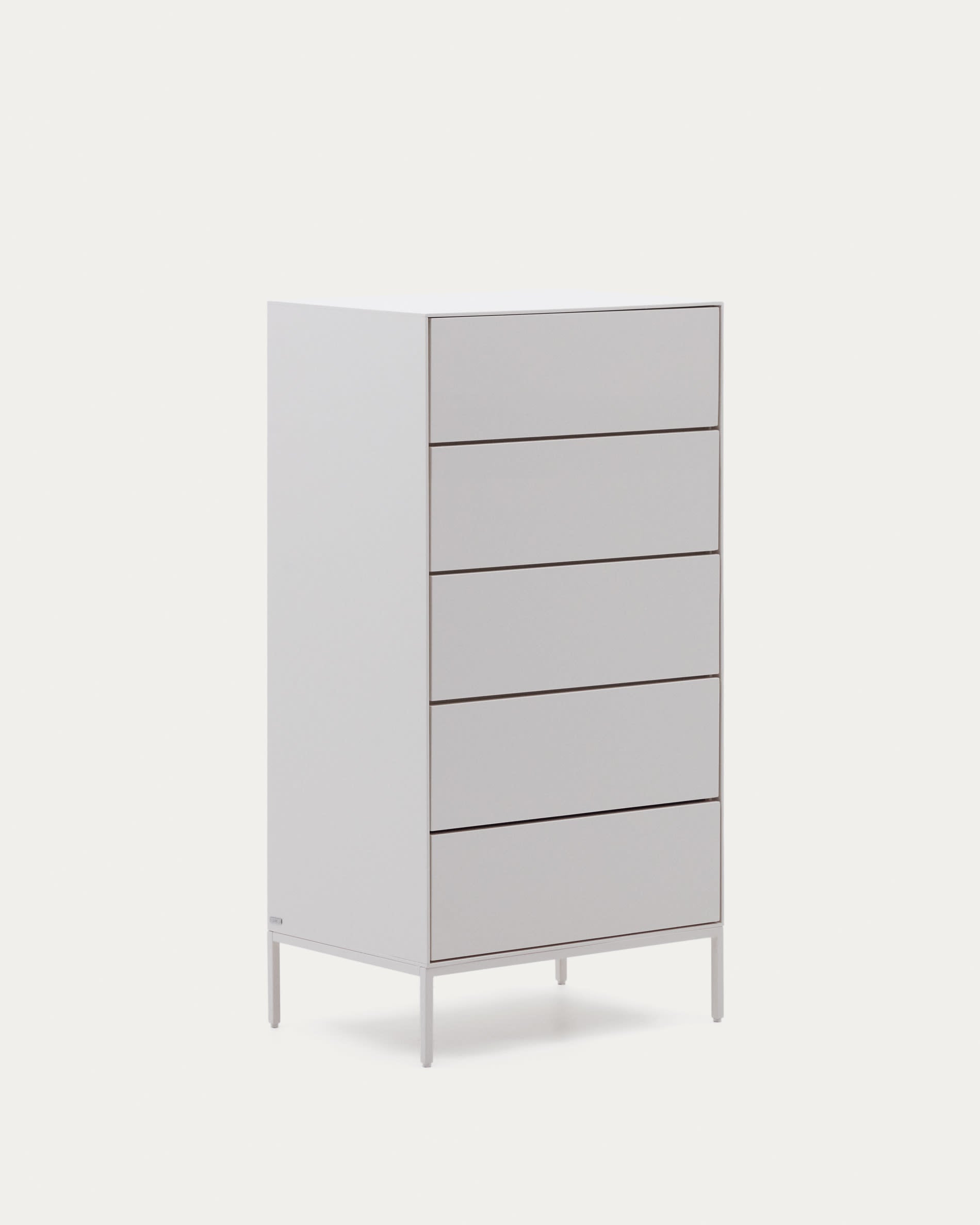 Vedrana Kommode mit 5 Schubladen, MDF, weiss lackiert, 60x114 cm, modernes Design, Kave Home, perfekt für stilvolle Einrichtung.