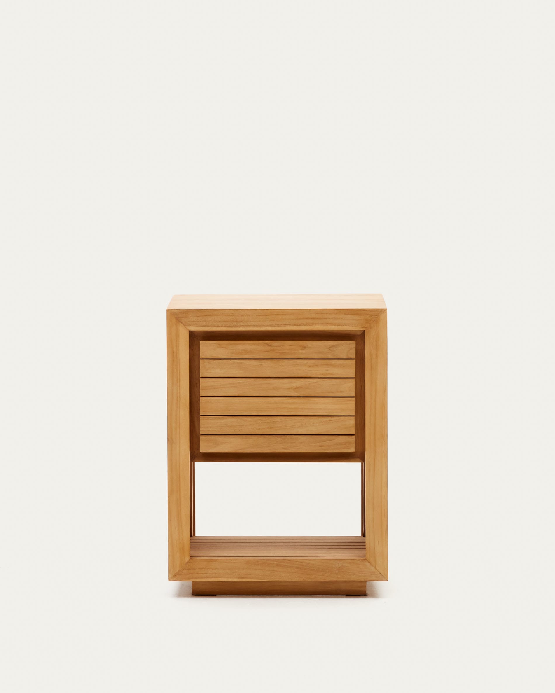 3D-Modell eines eleganten Saula Wandschranks aus massivem Teakholz, 60x45 cm, für stilvolle Badezimmer.