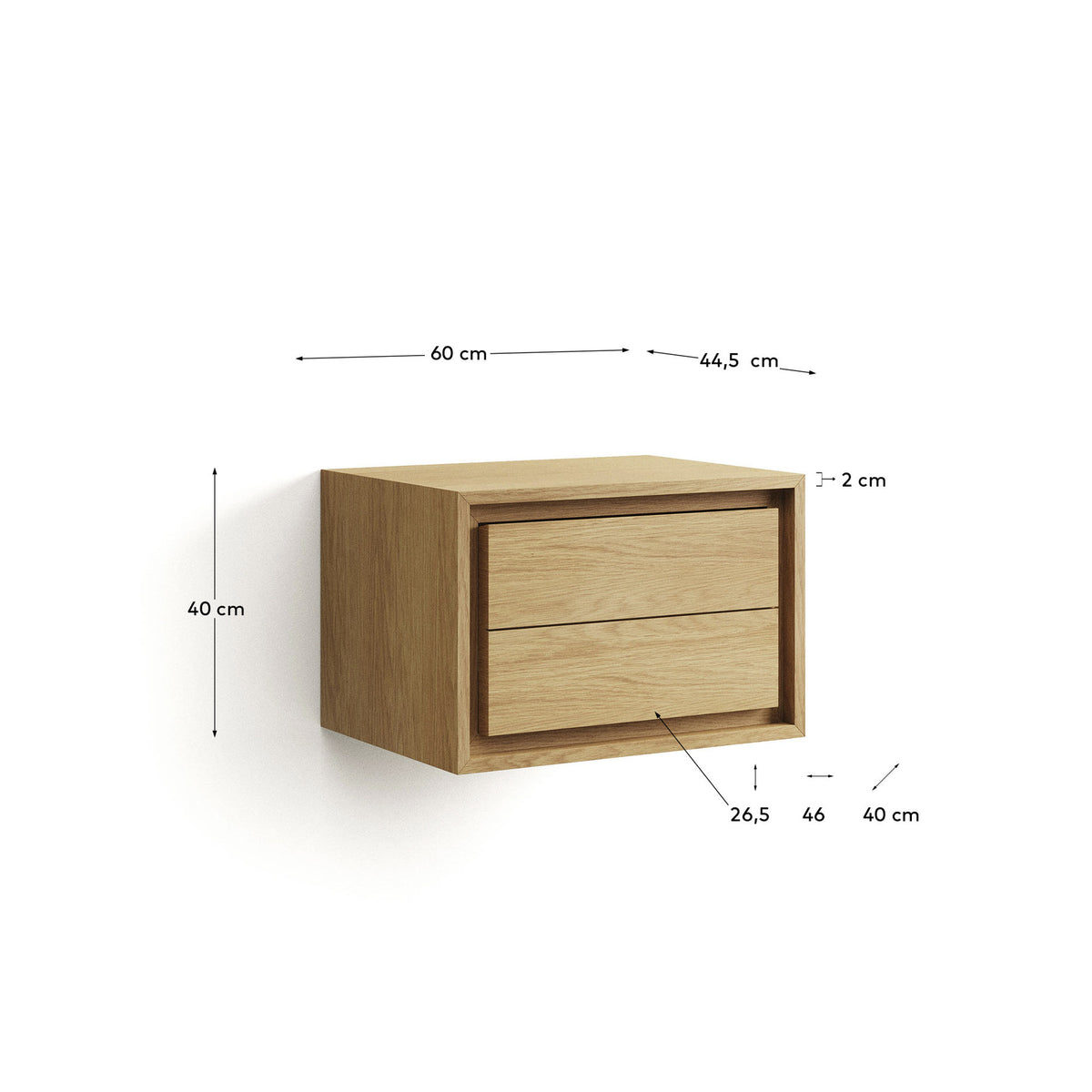 Kenta Badezimmermöbel aus massivem Teakholz mit natürlichem Finish 60 x 45 cm in Natur präsentiert im Onlineshop von KAQTU Design AG. Wandschrank ist von Kave Home