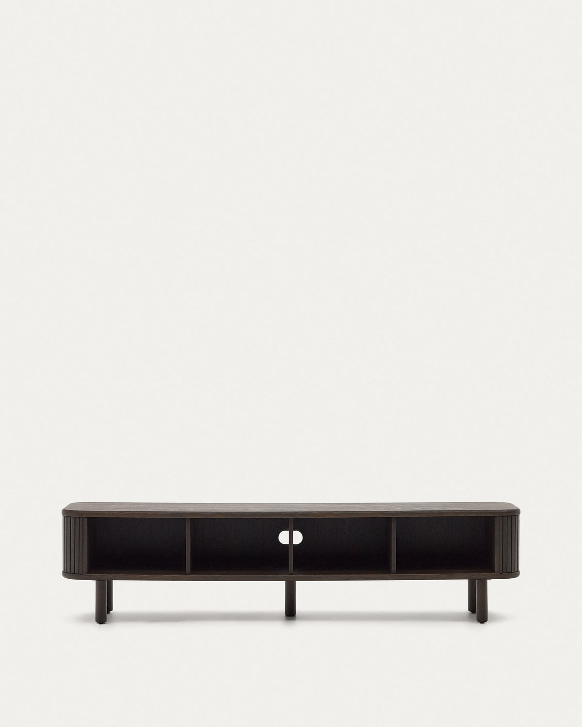 Mailen TV-Möbel 2 Türen in Eschenfurnier und dunklem Finish 200 x 50 cm in Schwarz präsentiert im Onlineshop von KAQTU Design AG. TV-Möbel ist von Kave Home