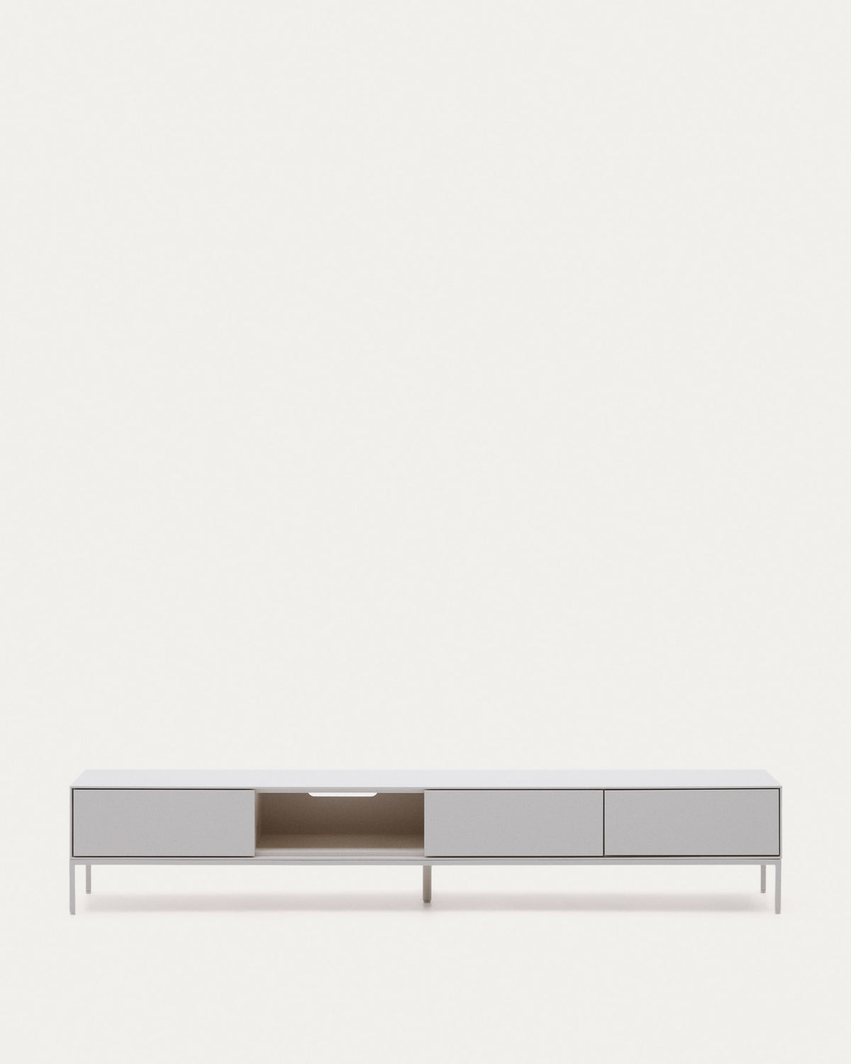 Vedrana TV-Schrank 3 Schubladen MDF weiss lackiert 195 x 35 cm in Weiss präsentiert im Onlineshop von KAQTU Design AG. TV-Möbel ist von Kave Home