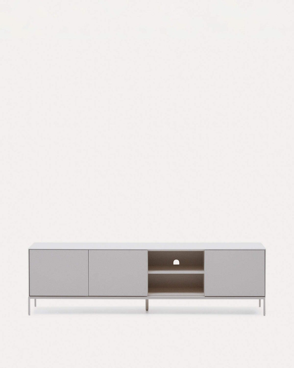 Vedrana TV-Schrank 3 Türen MDF weiss lackiert 195 x 55 cm in Weiss präsentiert im Onlineshop von KAQTU Design AG. TV-Möbel ist von Kave Home