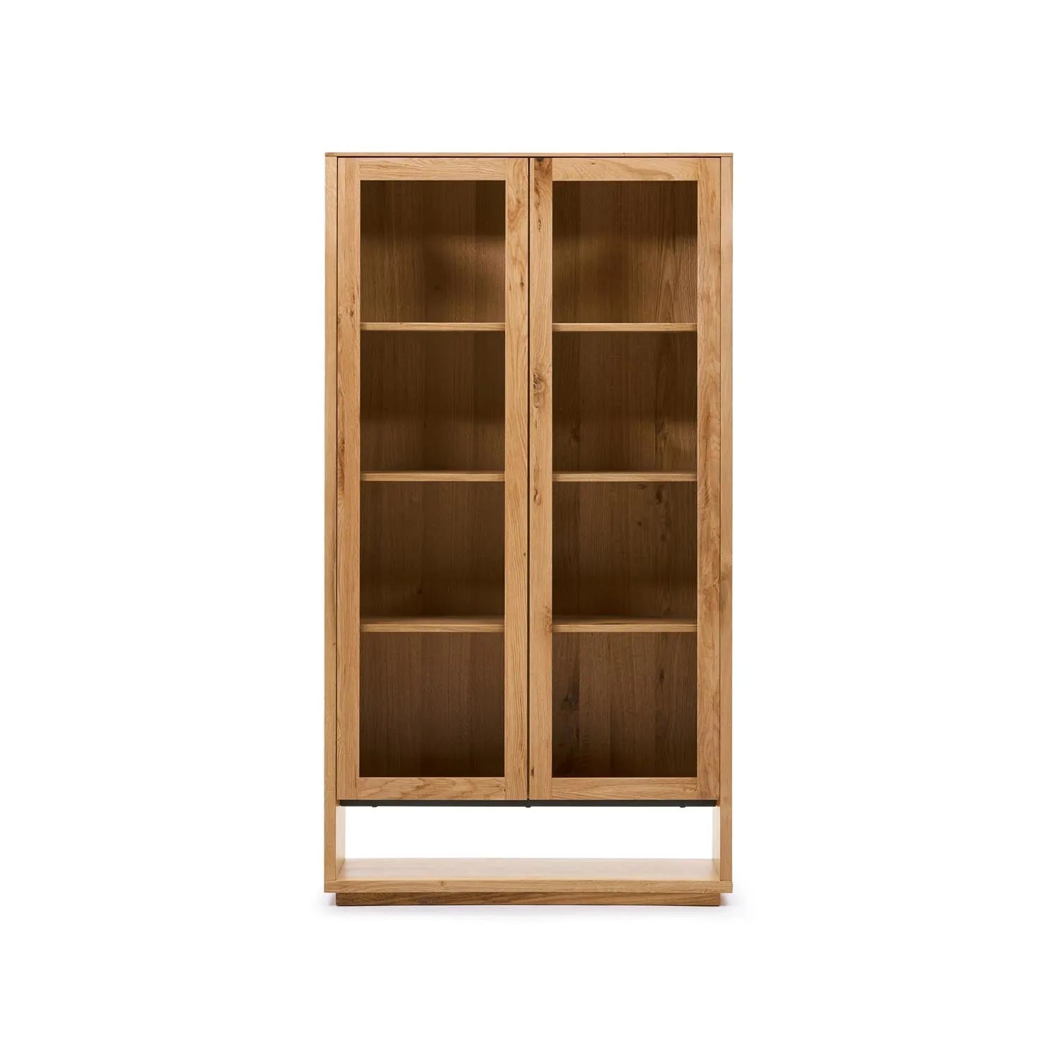 Stilvolle Alguema Vitrine aus Eichenfurnier, 100x185 cm, Kave Home.