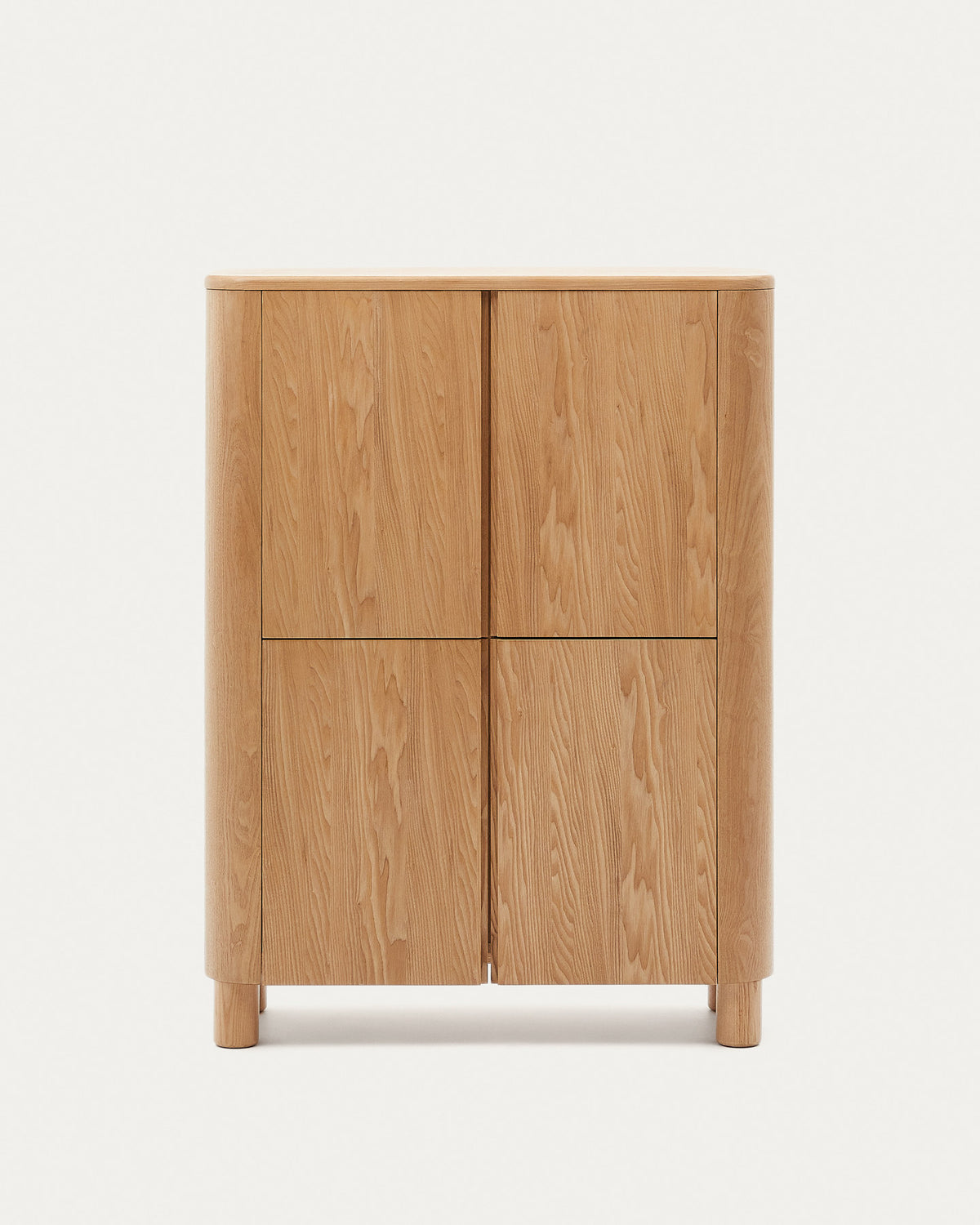 Salaya Highboard aus Eschenfurnierholz FSC Mix Credit 100 x 134 cm in Natur präsentiert im Onlineshop von KAQTU Design AG. High-Sideboard ist von Kave Home