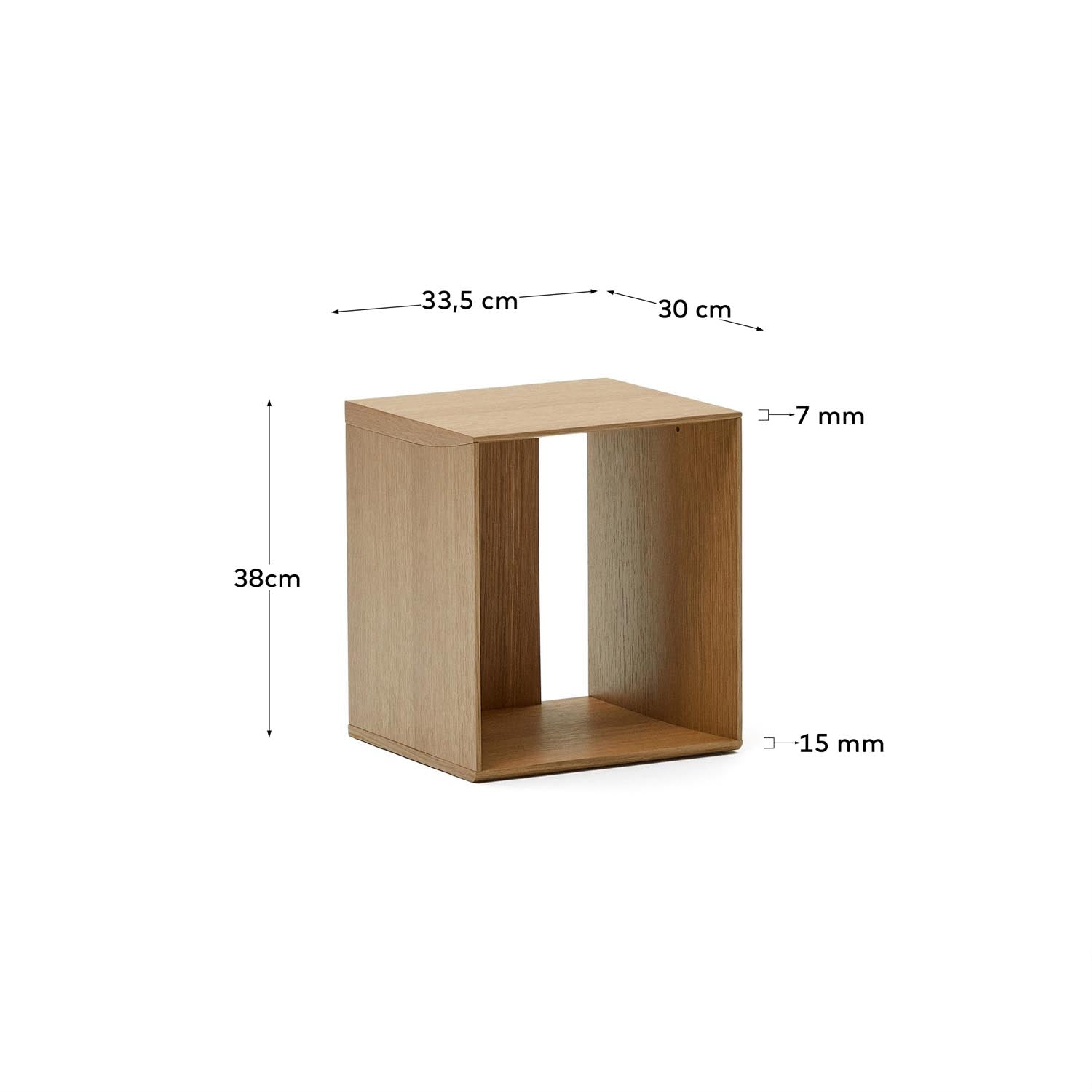 Litto kleines Regalmodul aus Eichenfurnier 34 x 38 cm in Natur präsentiert im Onlineshop von KAQTU Design AG. Regalsystem ist von Kave Home