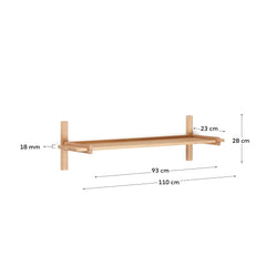 Sitra shelf modular 1 shelf solid oak wood finish natural FSC Mix Credit 90 cm