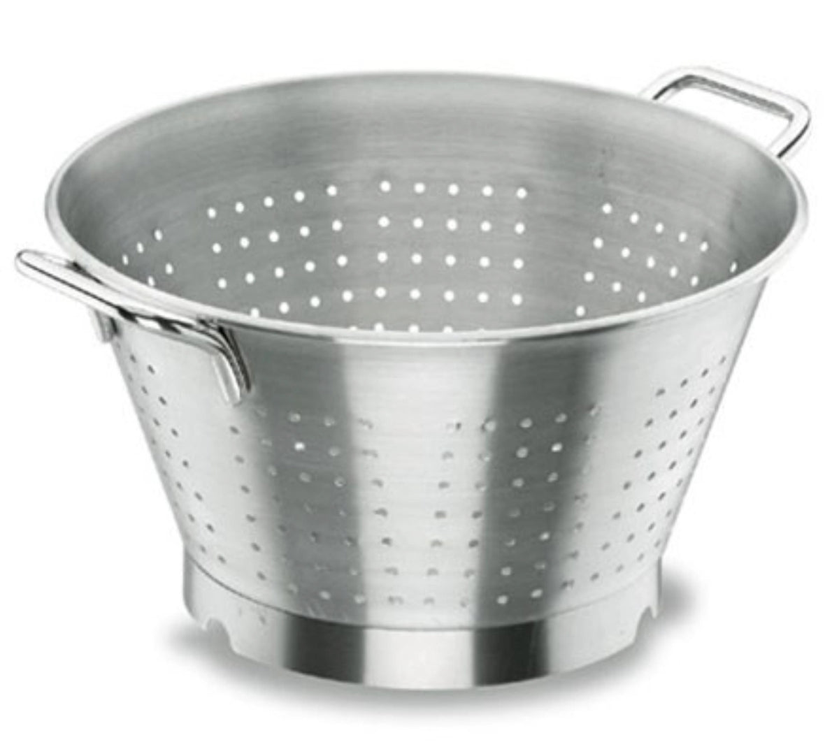 Abtropfschüssel 40cm mit Fussreif in Silber präsentiert im Onlineshop von KAQTU Design AG. Abschüttsieb ist von Lacor