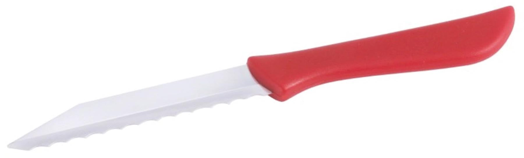Küchenmesser mit rotem Griff, Wellenschliff Klinge 8.5cm in Rot präsentiert im Onlineshop von KAQTU Design AG. Küchenmesser ist von Contacto