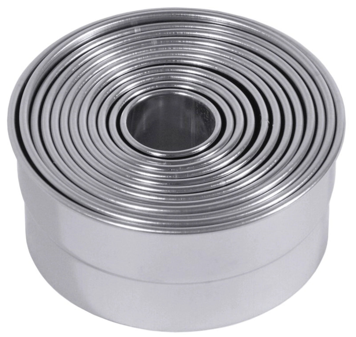 Ausstechersatz glatt 12-tlg. 2.5 - 10.5cm H: 5cm, Edelstahl in Silber präsentiert im Onlineshop von KAQTU Design AG. Ausstecher ist von Contacto