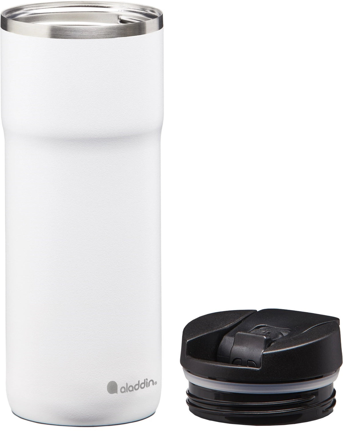 Java Thermavac Leak-Lock Stain. St. Mug 0.47L Snowf. White in Weiss präsentiert im Onlineshop von KAQTU Design AG. Thermosflasche ist von Aladdin