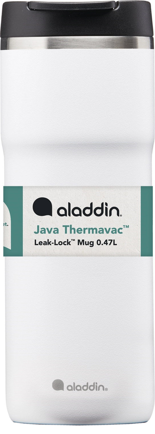 Java Thermavac Leak-Lock Stain. St. Mug 0.47L Snowf. White in Weiss präsentiert im Onlineshop von KAQTU Design AG. Thermosflasche ist von Aladdin
