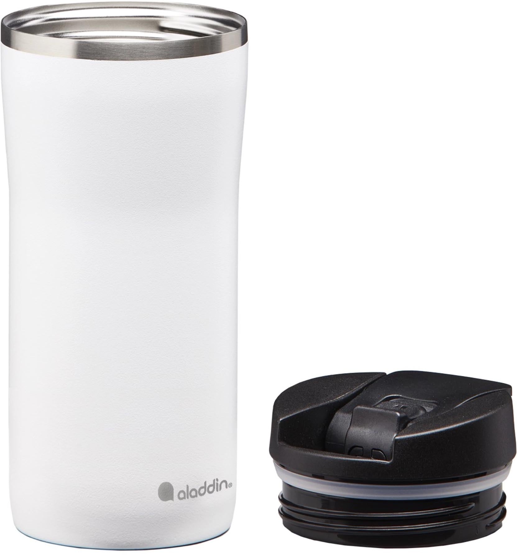 Eleganter Mocca Thermavac Stain. St. Mug in Snowf. White, 0.35L, ideal für unterwegs. Hält Getränke warm und ist auslaufsicher.