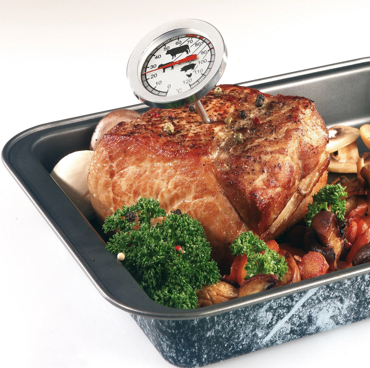 Bratenthermometer, 14.5x5.5x5.5cm in Silber präsentiert im Onlineshop von KAQTU Design AG. Küchenhelfer ist von Westmark