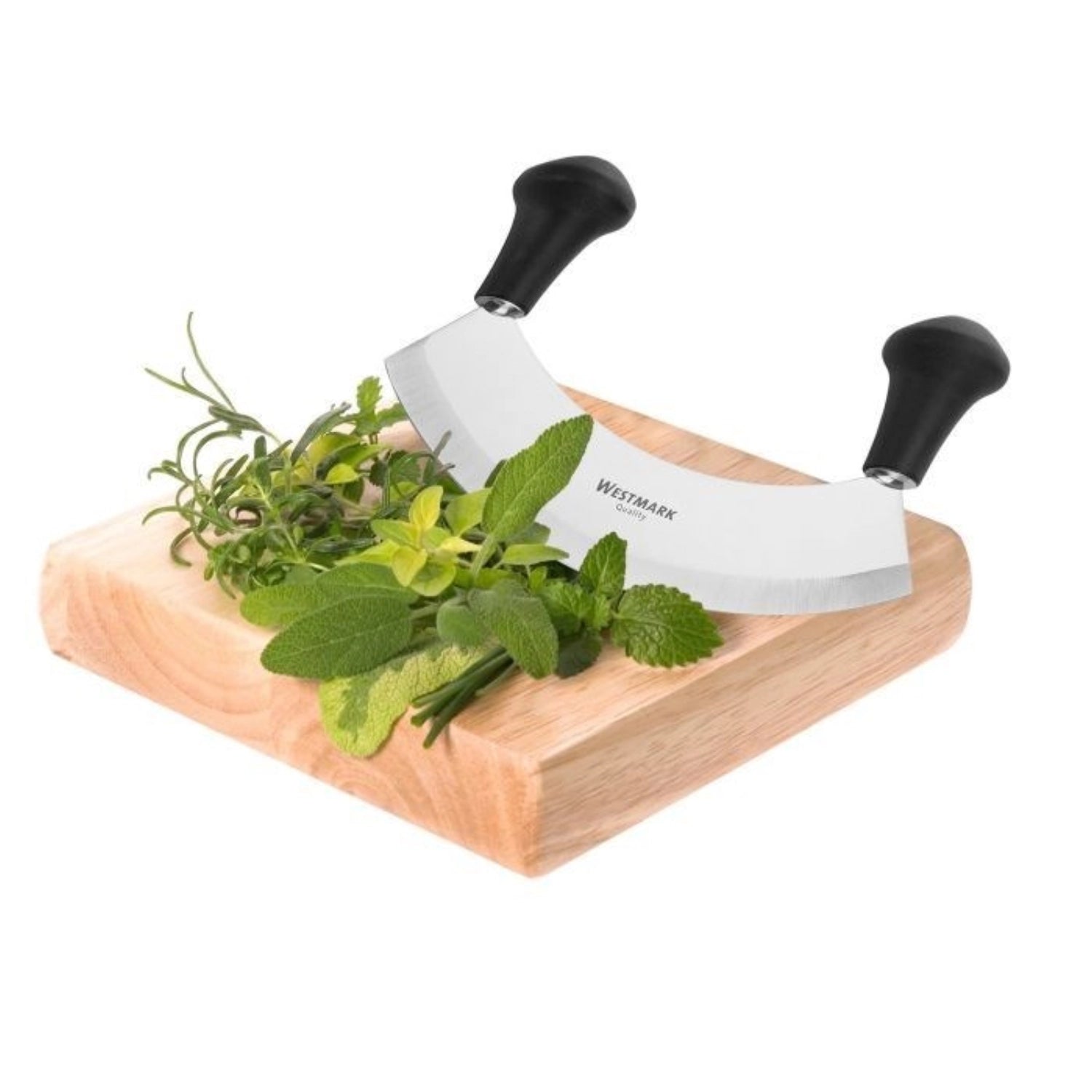 Wiegemesser Uno von Westmark, 17.5x4x12cm, ideal zum Schneiden und Hacken von Kräutern und Gemüse, funktionales Design für die moderne Küche.